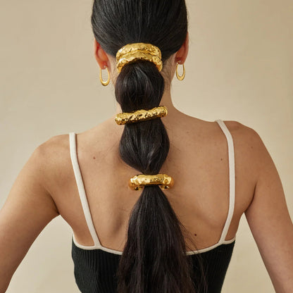 Banda para el cabello de acero inoxidable de metal para cola de caballo 