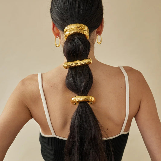 Banda para el cabello de acero inoxidable de metal para cola de caballo 