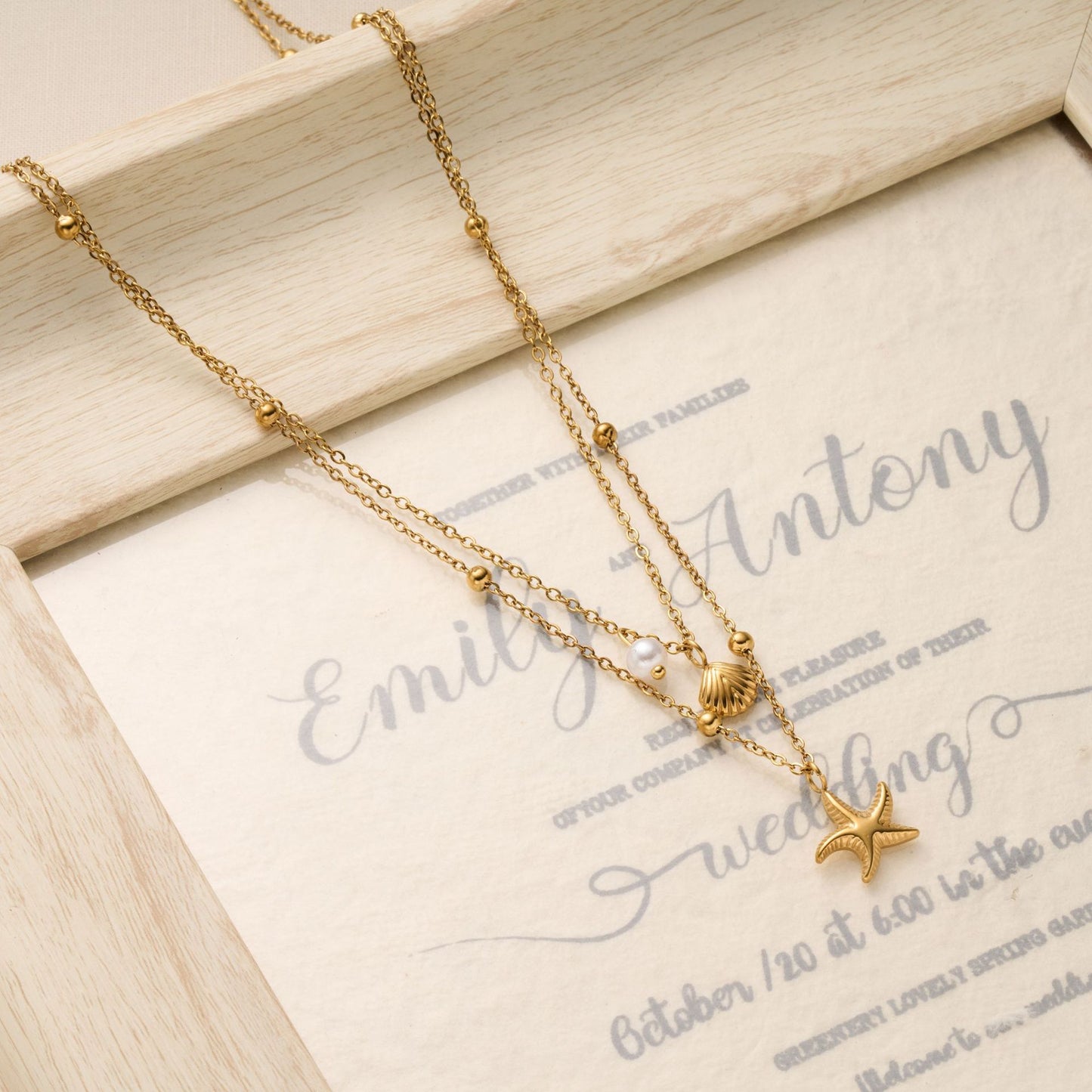 Starfish Shell Layered Necklace