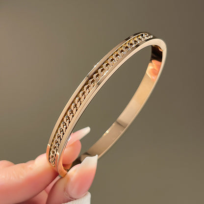 Four-leaf clover gypsy titanium steel bracelet