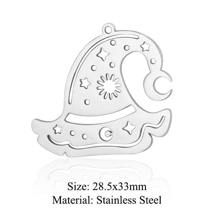 5 pcs/bag witch hat titanium steel eye pendant