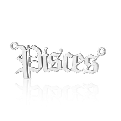 5 pcs/pack twelve constellations English letter titanium steel pendant