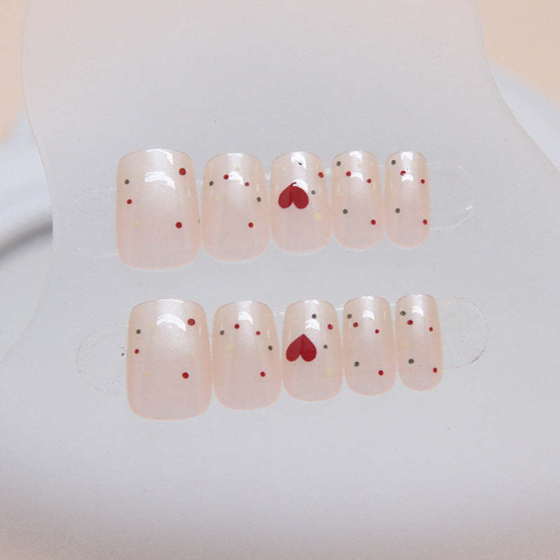 Star Heart Short T Nail Stickers 24 Pieces