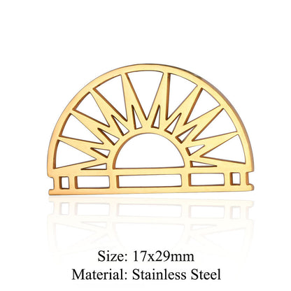 Colgante de acero de titanio con forma geométrica, 5 unidades por bolsa 