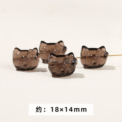 Obsidian carving ice obsidian nine-tailed fox loose beads