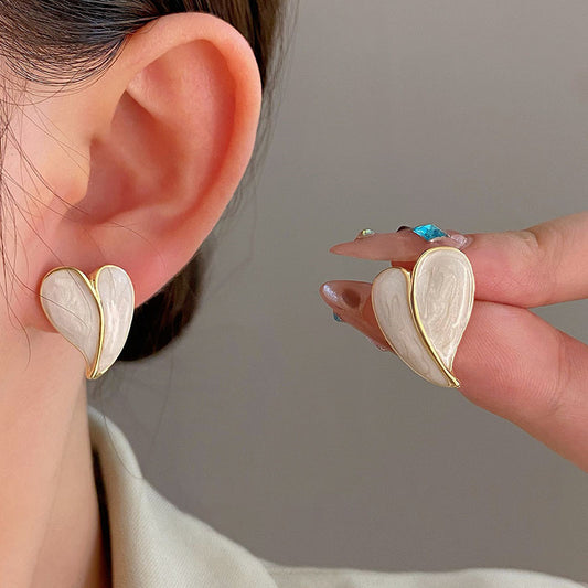 Pendientes de plata S925 con forma de gota de aguja y esmalte 