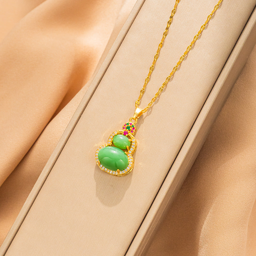 Cat's Eye Gourd Pendant Ethnic Style Necklace