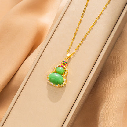 Cat's Eye Gourd Pendant Ethnic Style Necklace