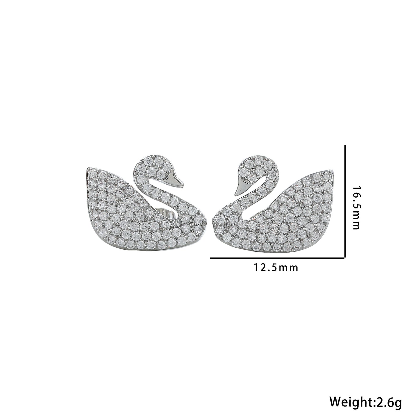 Conjunto de colar de cisne Swarovski Elements versão alta 