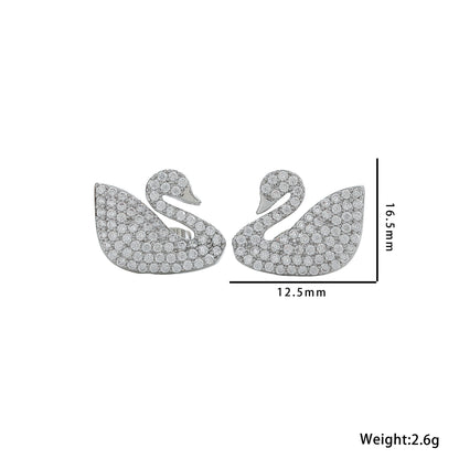 Conjunto de colar de cisne Swarovski Elements versão alta 