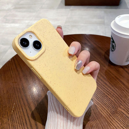 Estuche de trigo para iPhone 16 Pro 11 13 de color sólido de primera calidad con interior de TPU a prueba de golpes 