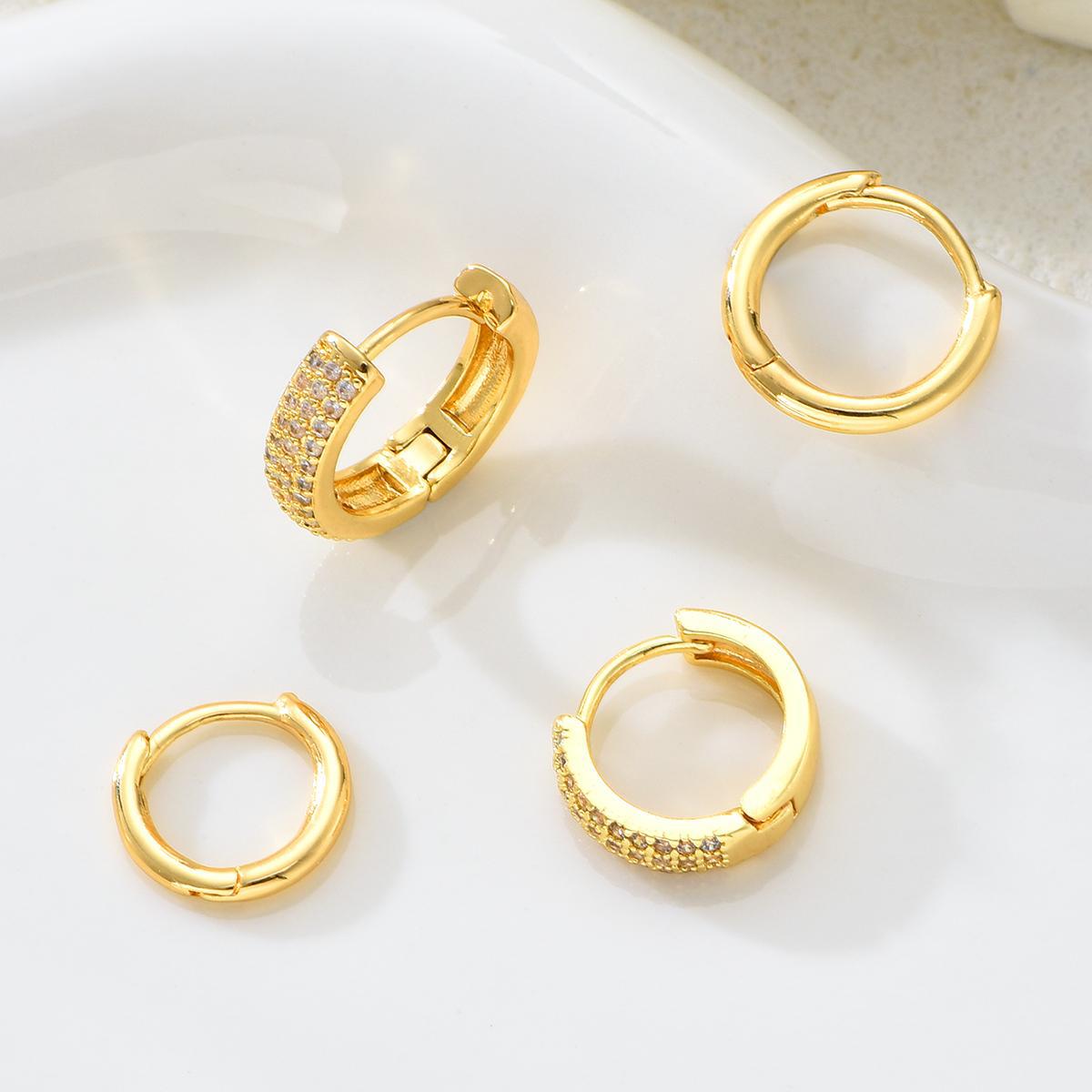 Plaid Diamond Hoop Earrings (Set of 2)