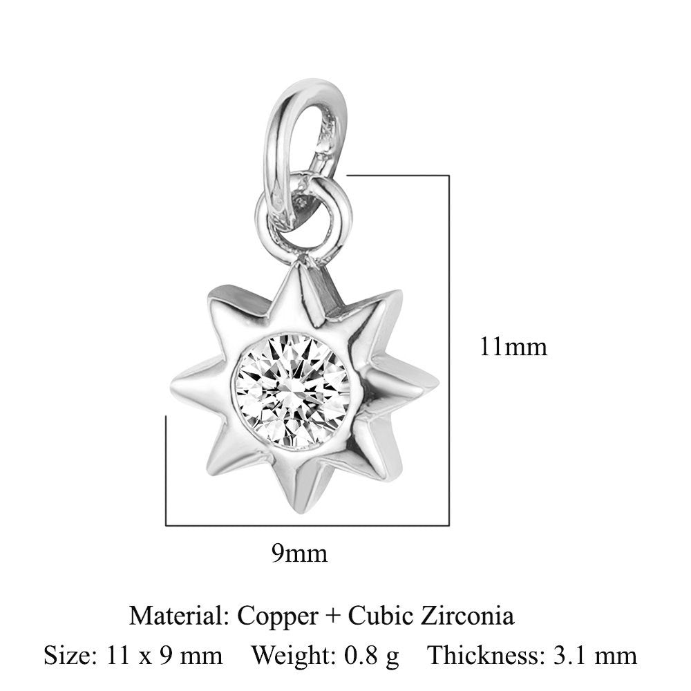 Copper Zircon Star Moon Palm Foot Pendant