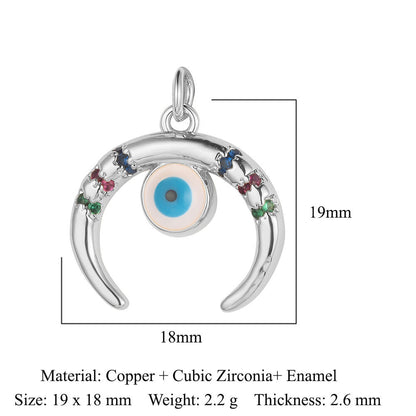 3 pcs/pack, crescent eye copper zircon dragonfly pendant.