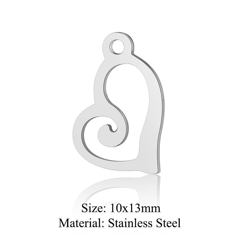 5 pcs/bag bead titanium steel love pendant