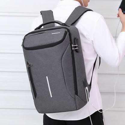 Travel computer schoolbag with combination lock