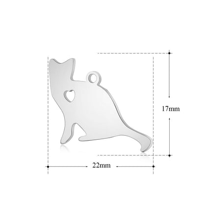 10 pcs/bag Cross Clover Bird Penguin Stainless Steel Pendant