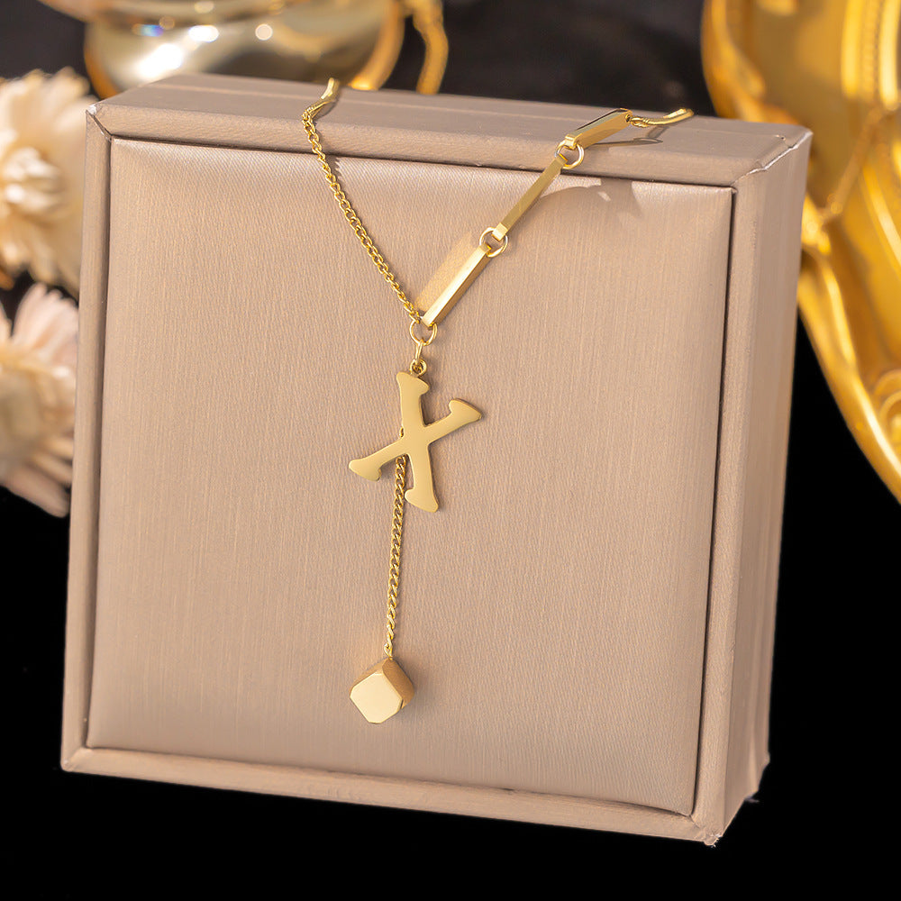 26 letter non-fading titanium steel necklace