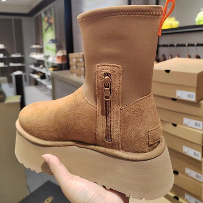 Thick-soled snow boots for women in winter