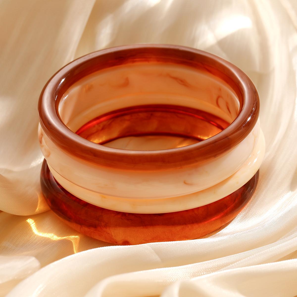 4Pcs Resin Acetate Bracelet Set