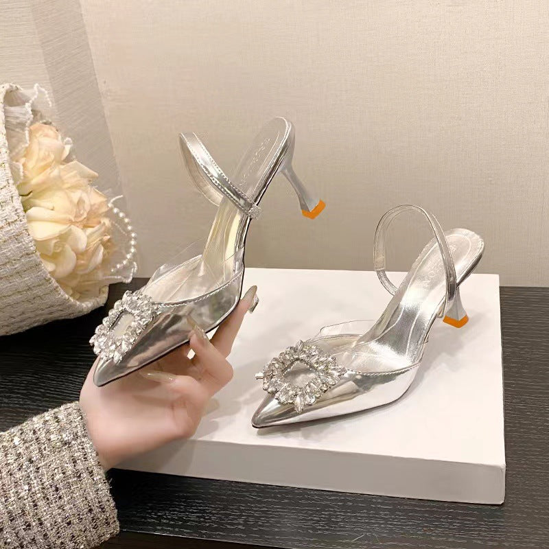 French rhinestone high heels