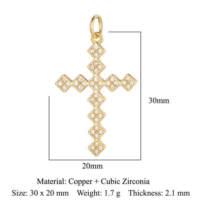 Copper Zircon Cross Virgin Necklace Pendant