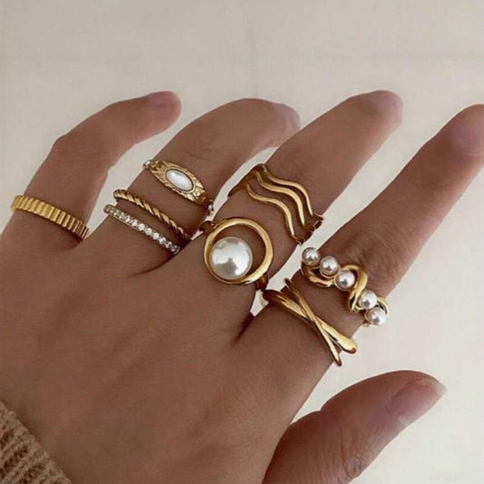 French Gold-Plated Wave Ring