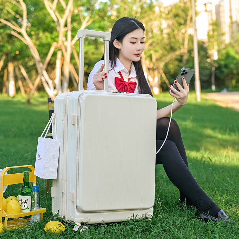 Front opening multifunctional suitcase