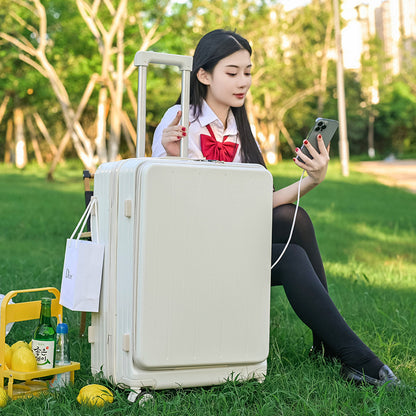 Front opening multifunctional suitcase