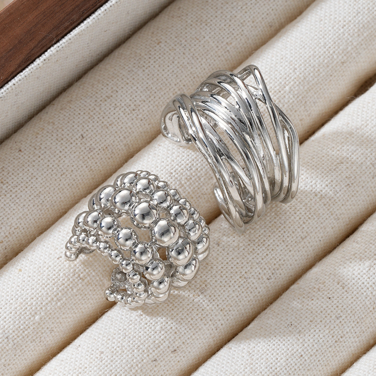 Multi-Layer Round Bead Ear Clips