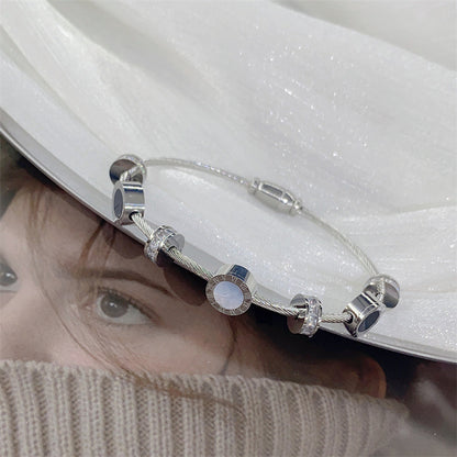 18K Titanium Steel Bracelet, Elegant Chic Magnetic Clasp