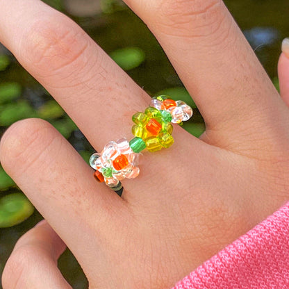 Stretch crystal bead ring