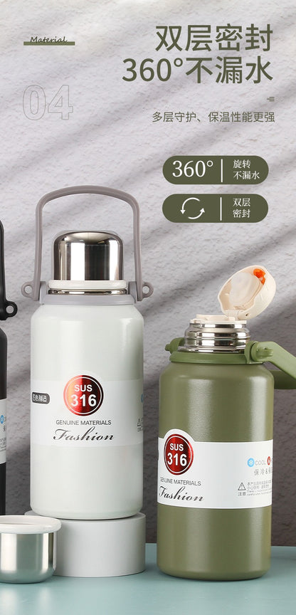 316 Stainless Steel Sports Water Bottle with Handle