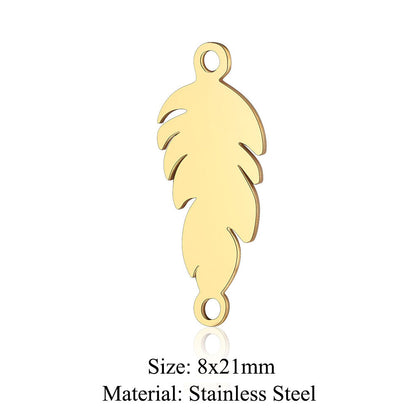 5 pcs/bag Feather wings Titanium steel pendant