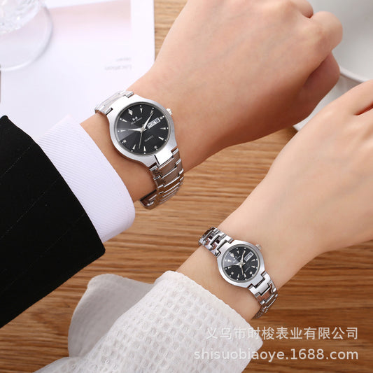 Reloj de cuarzo con calendario unisex de moda para parejas 