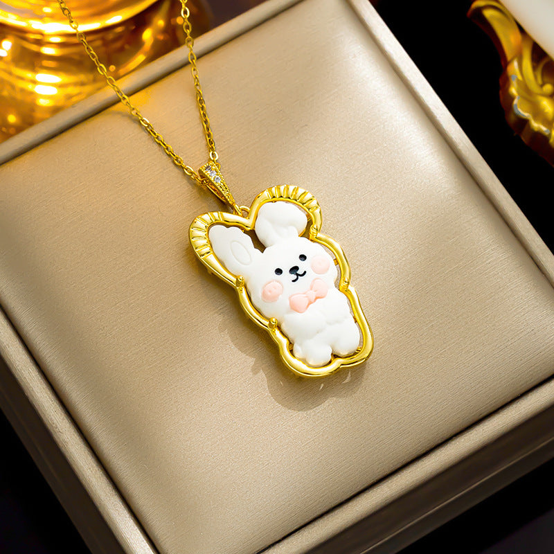 Pingentes de animais fofos de desenho animado: urso, coala, aço titânio 