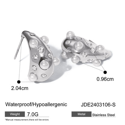 Teardrop Shaped Rhinestone Earrings