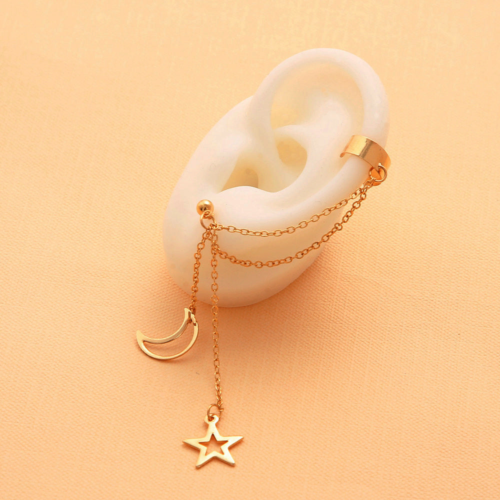 Retro Alloy Five-Pointed Star Ear Clips (No Piercing)