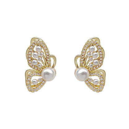 Butterfly diamond stud earrings wholesale