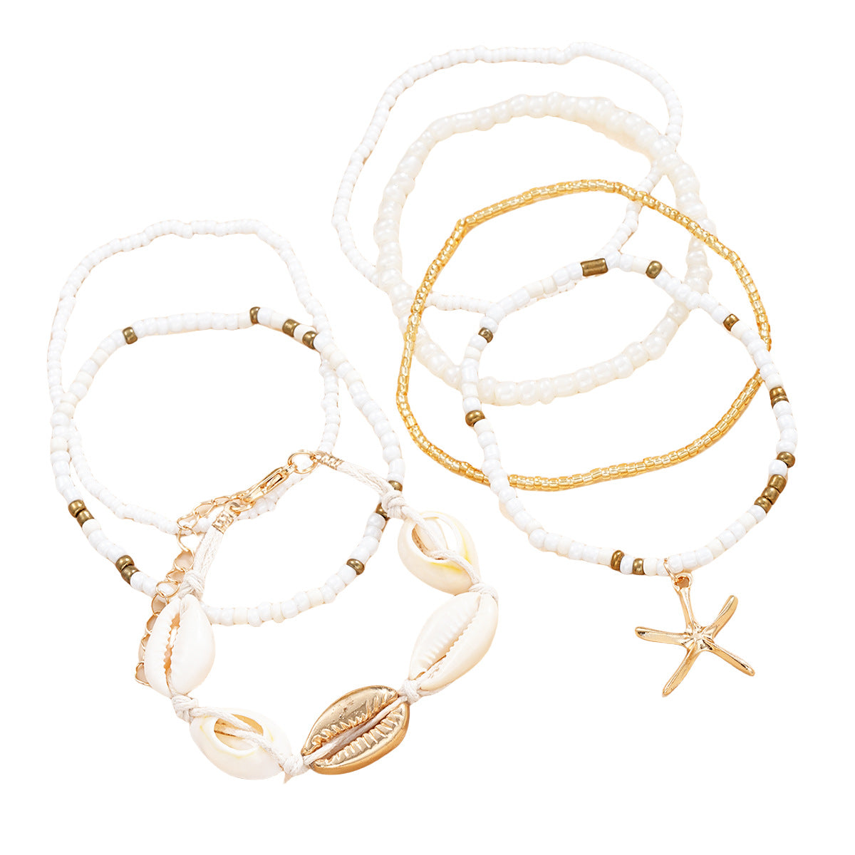 Bohemian Shell Starfish Bracelet Set