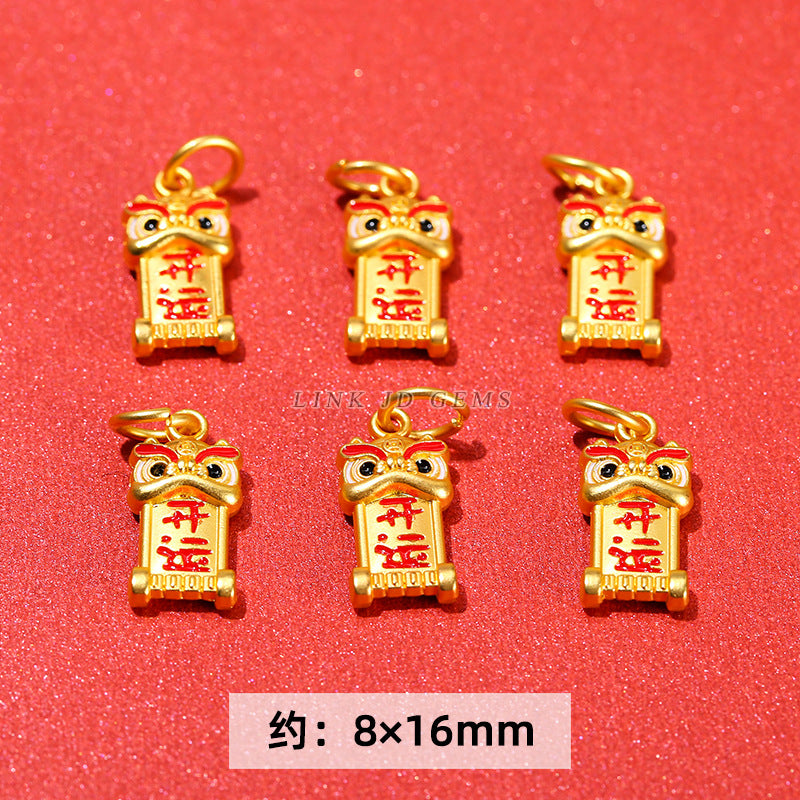 Ancient sand gold dragon year small accessories alloy