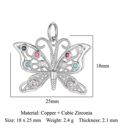 Copper zircon DIY jewelry accessories ins wind butterfly