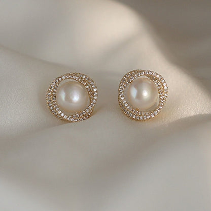 Earrings Vintage Pearl Stud Earrings
