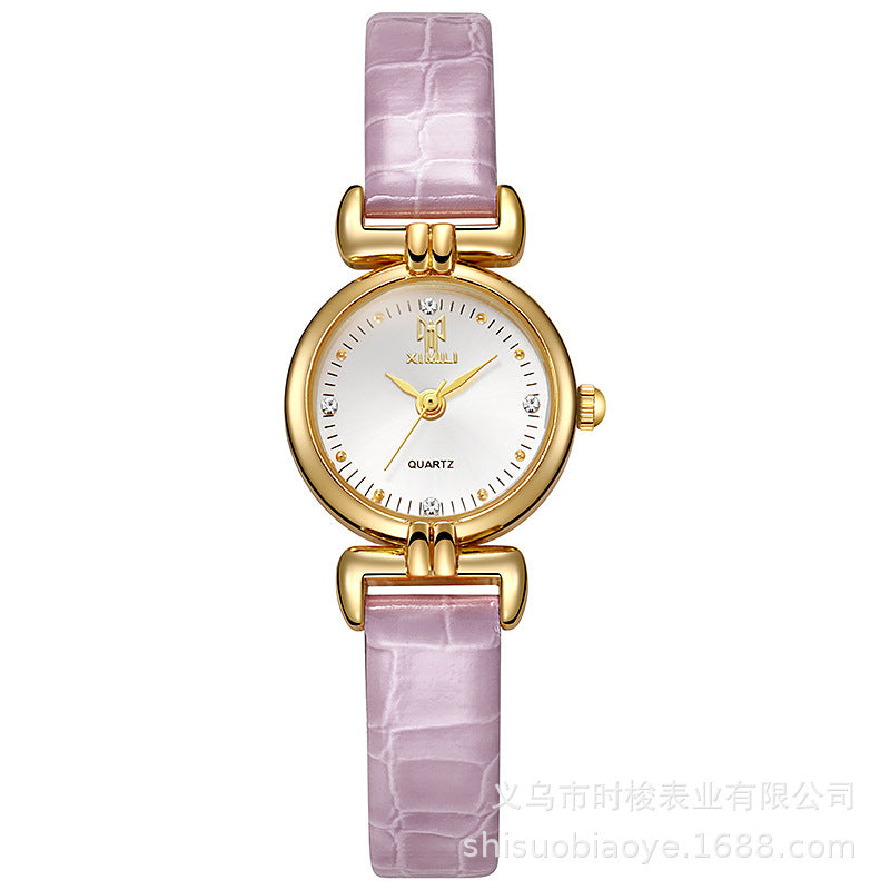 Reloj de cuarzo vintage para mujer con esfera pequeña 