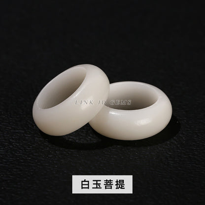 Cuentas sueltas con forma de garra de gato Bodhi de jade blanco y orificio pasante 