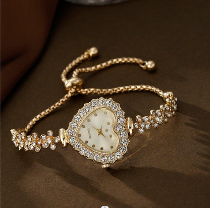 Bracelet Watch Necklace Earrings Ring Set