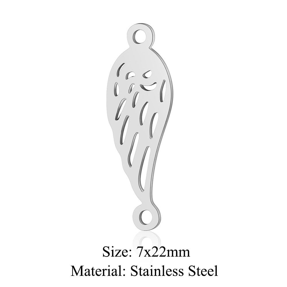 5 pcs/bag Feather wings Titanium steel pendant