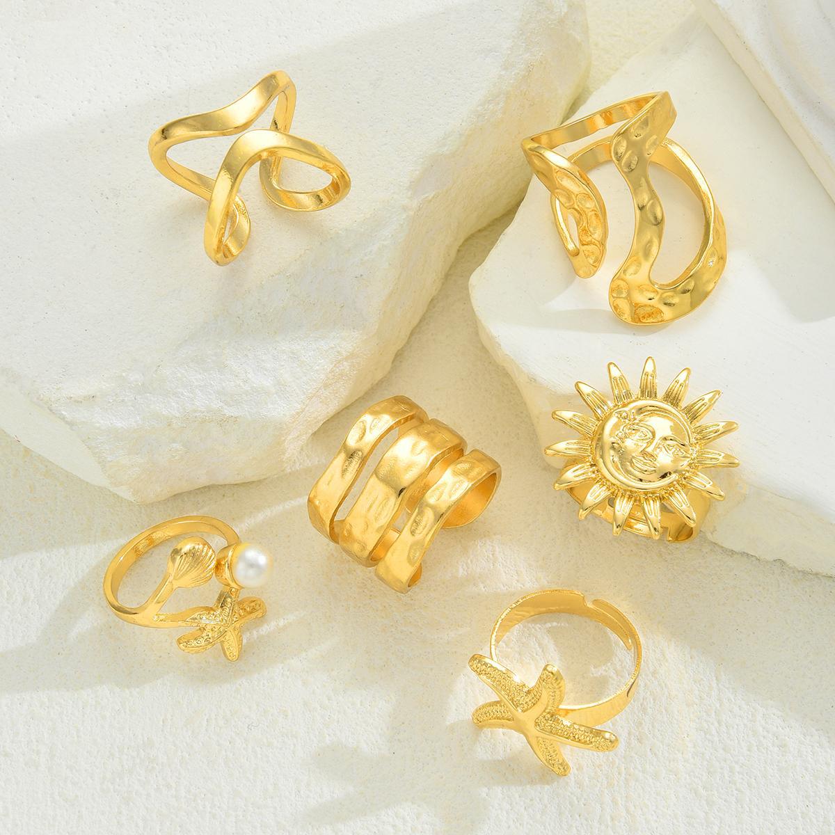 Starfish & Sunflower Ring Set (6pc)