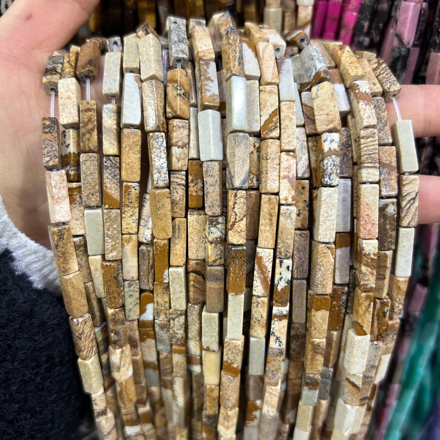 4*13mm long crystal agate cube special shaped beads