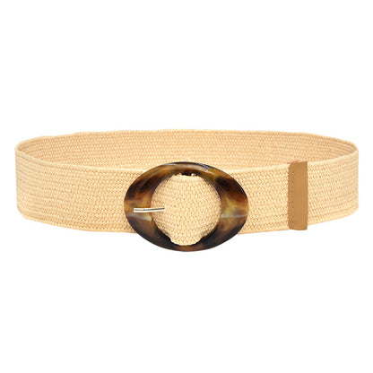 Ethnic style woven elastic belt